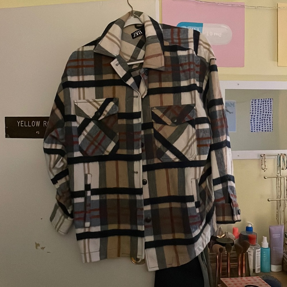 Zara flannel jacket size M
